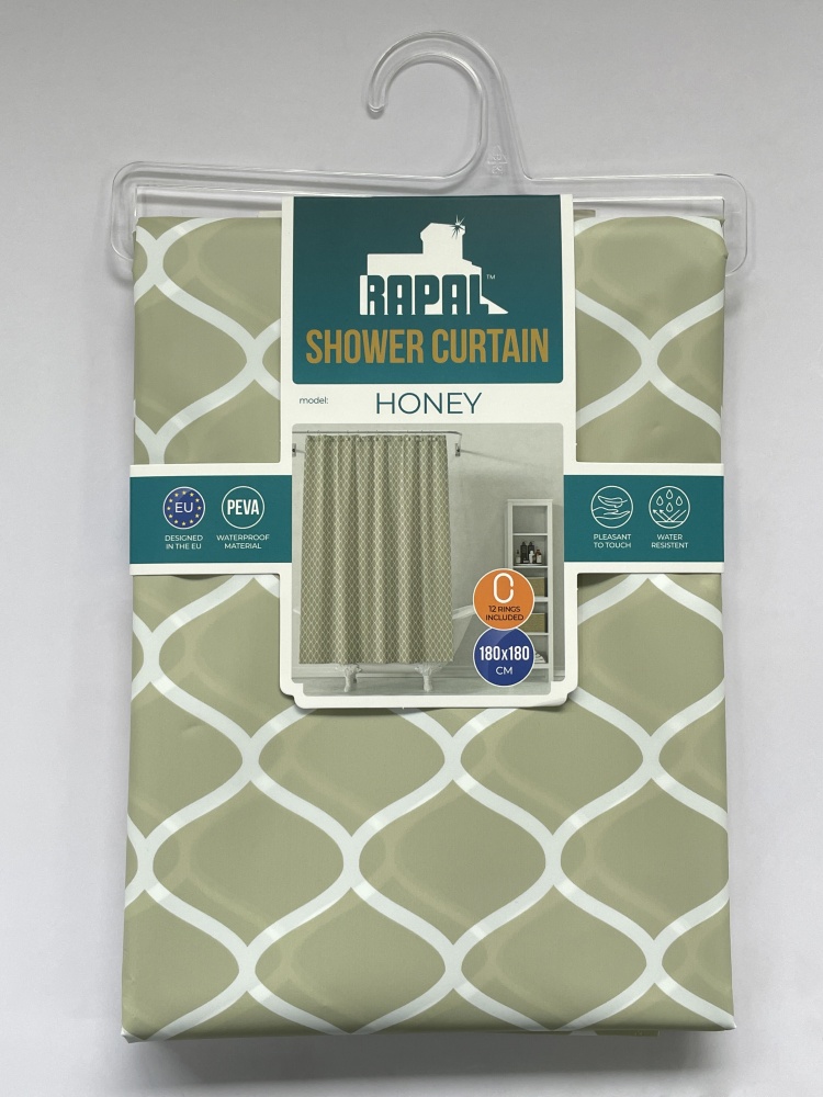 Шторка для ванны Rapal Honey 180х180 см