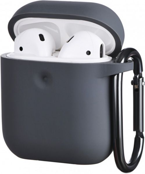 Чохол для навушників 2E для Apple AirPods Pure Color Silicone 3.0 мм Carbon gray (2E-AIR-PODS-IBPCS-3-CGR) 