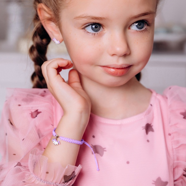 Браслет плетеный UMa&UMi Единорог фиолетовый