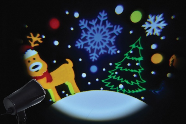 Декорація LED-проектор Новорічна сцена IP44 різнокольоровий E-395282 