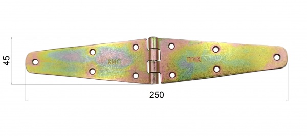 Петля Domax 250x45x2 мм жовтий цинк