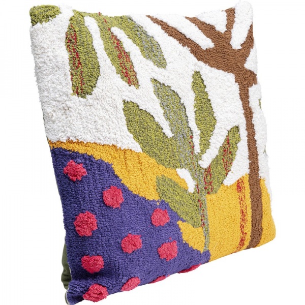 Подушка Чубчатые деревья 50x50 см 50x50 см разноцветный KARE Design 