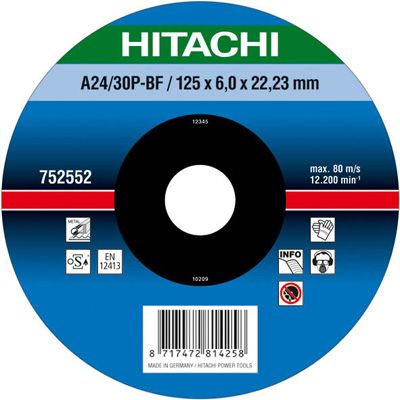 Круг зачистной по металлу Hitachi 230x6,0x22,2 мм 752555