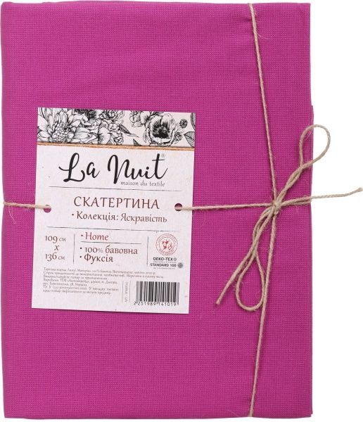 Скатерть Яркость 109x136 см фуксия La Nuit 