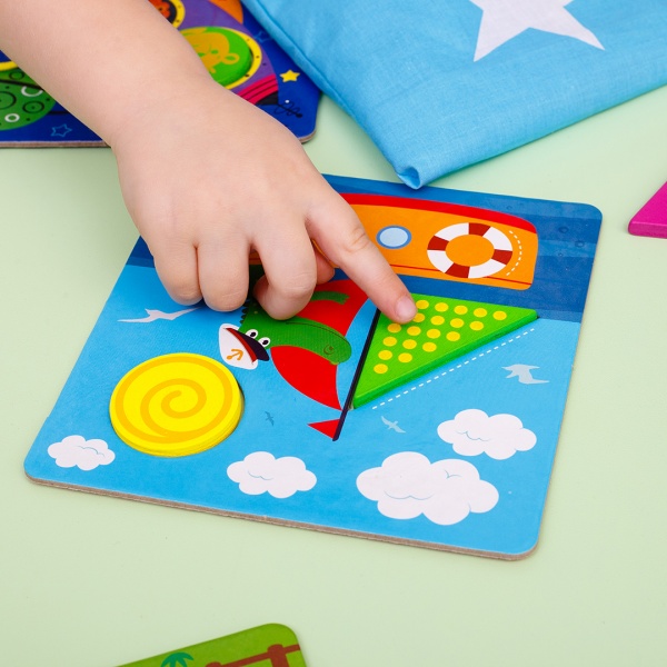 Игра-сортер Vladi Toys Деревянная мозаика Транспорт ZB2002-06