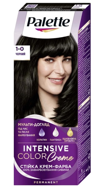 Краска для волос Palette Intensive Color Creme (Интенсивный цвет) 1-0 (N1) черный 110 мл