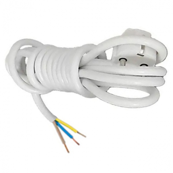 Кабель із вилкою Neomax із заземленням білий 1,5 м 