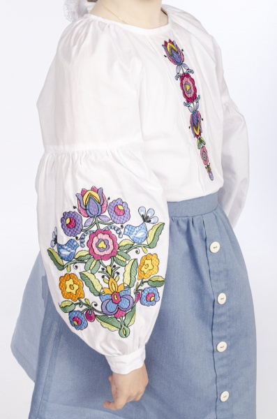 Вышиванка для девочек Эдельвика р.158 белый 50-23/00 