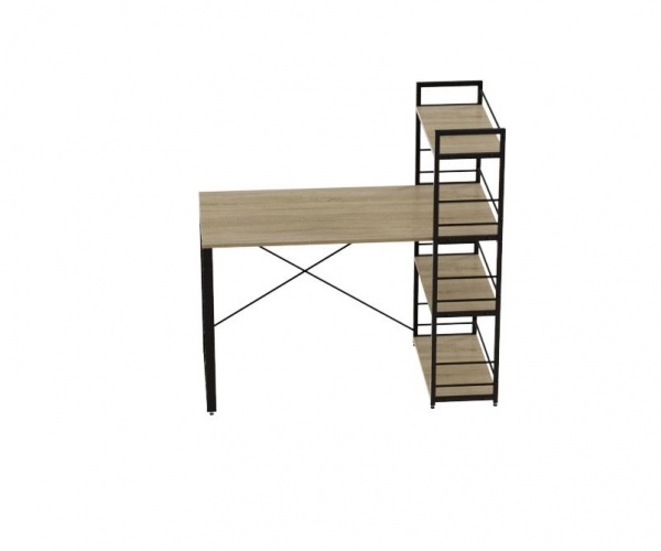 Стол письменный Коннект с этажеркой 1200x600x16 мм дуб сонома/черный 