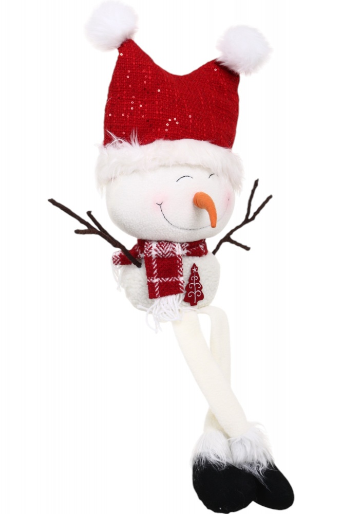 Декорация новогодняя Снеговик что сидит в ассортименте LF2224027AB 68 см