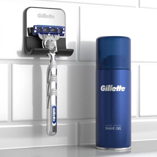 Подарочный набор для мужчин Gillette бритва Mach3 Turbo + гель для бритья + крепление