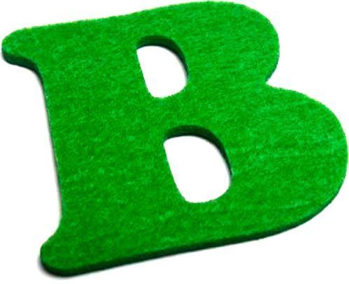 Буква В з фетру зелений 2 мм, 10 см