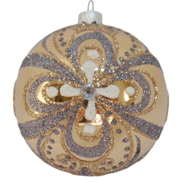 Куля новорічна d80 срібн.-зол.9196 