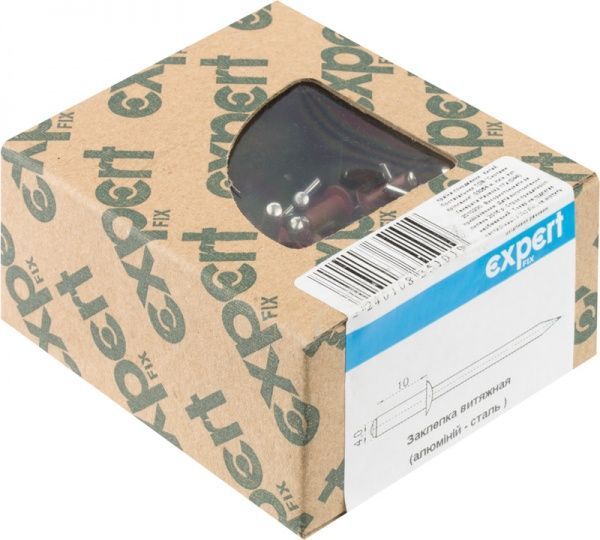 Заклепка вытяжная 4x10 мм 100 шт кирпичный RAL 8004 EXPERT FIX