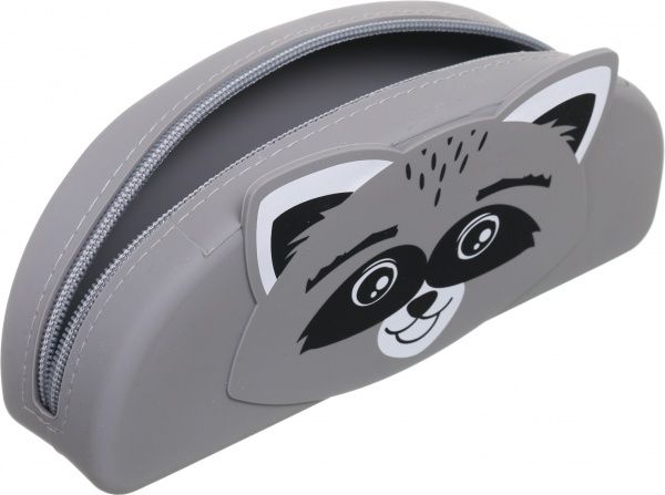 Пенал шкільний Єнот 19х8х4 см сірий