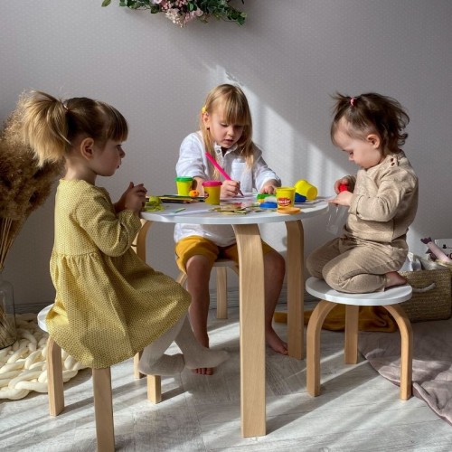 Стілець дитячий дерев'яний Veres Монако біло-сірий 46.40.2.17 