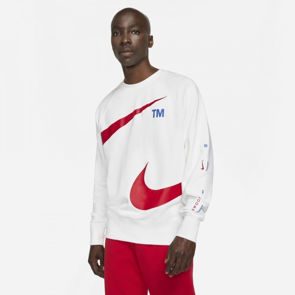 Світшот Nike M NSW SWOOSH SBB CREW DD5993-100 р. 2XL біло-червоний