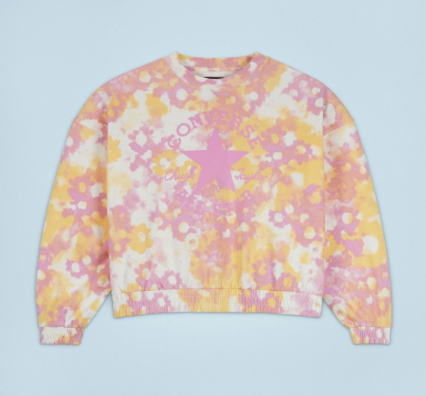 Світшот Converse Twisted Classics All Over Print Crew 10023196-A01 р. S рожевий