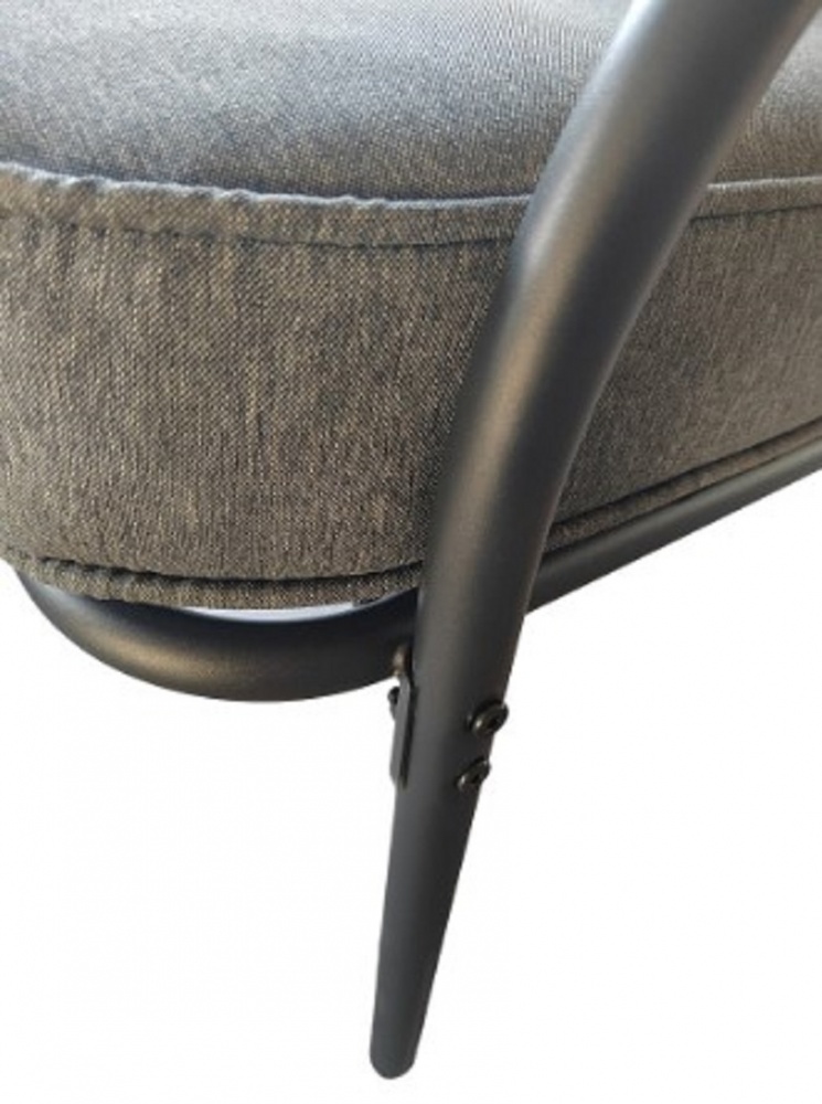 Комплект металевих меблів Indigo ФЕЛІЦІЯ стіл + софа + 2 крісла, подушки сірий/графіт