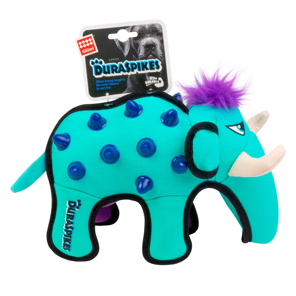 Іграшка для собак GiGwi Duraspikes Мамонт зі шипами блакитний 33 см