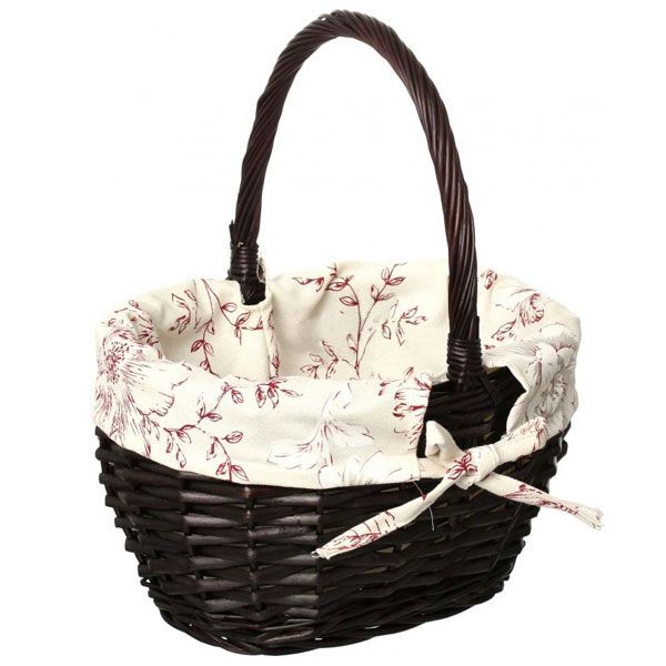 Кошик плетений з текстилем Easter 16-1A-2 темно-коричневий 29х22х17/33 см