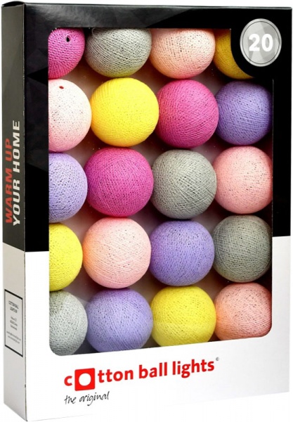 Электрогирлянда Котоновые шарики STARS лампа накаливания 20 ламп 