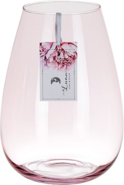 Ваза стеклянная прозрачная Luster 25х18,5 см розовая Wrzesniak Glassworks