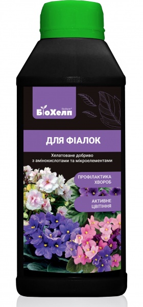 Добриво органо-мінеральне Биохелп длясенполій(узамбарськихфіалок)500мл