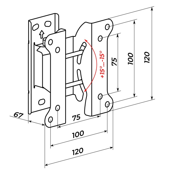 Крепление для телевизора HausMark TWBR-11 поворотно-наклонные 10
