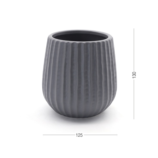 Кашпо керамическое МВМ DH-FLOWERS-25 S GRAY 13 см Серый 