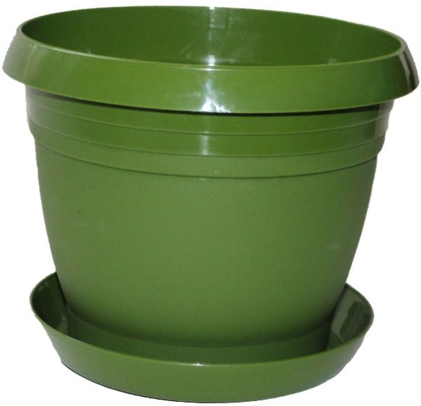 Горщик Оранжерея «Перлина» з підставкою круглий 1,8л фісташковий 