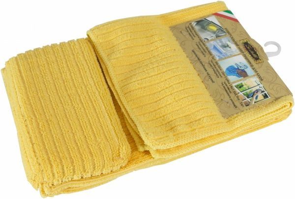 Набор полотенец кухонных 40x48 см 30x30 см и губка Zastelli желтый 