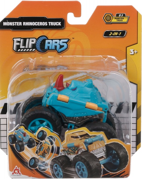 Машинка-трансформер Flip Cars 2 в 1 Монстр-трак Носоріг EU463875A-03