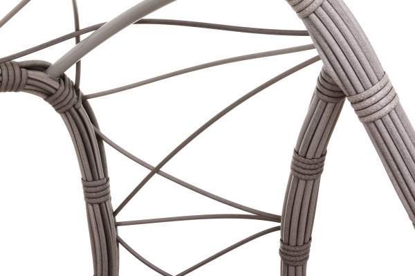 Кресло-кокон Феникс плетение ромб кофе с молоком