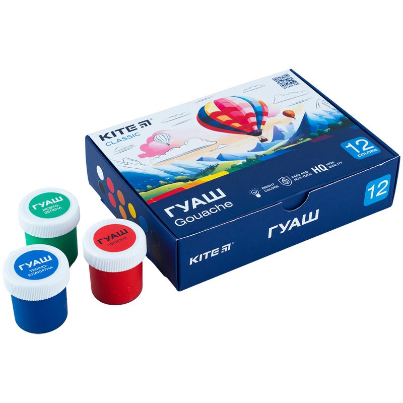 Фарба гуашева 12 кольорів Classic 20 мл K-063 KITE