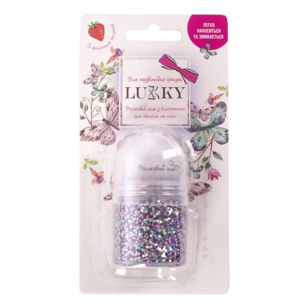 Гель роликовый Lukky для лица и тела с блестками бирюзово-серебристый