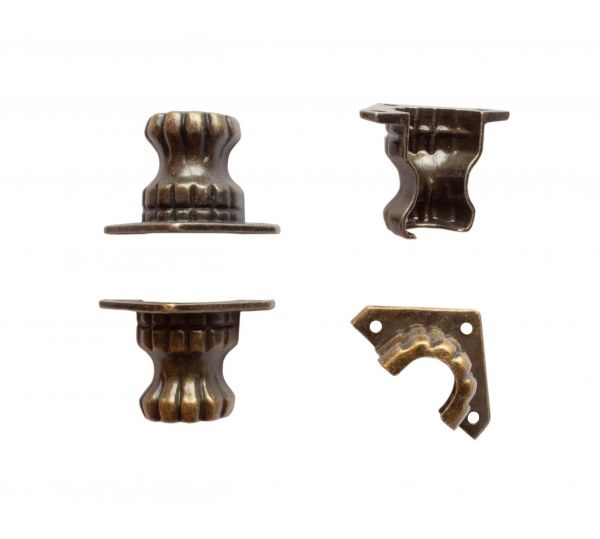 Ніжки декоративні стара латунь 25х36 мм 4 шт. 