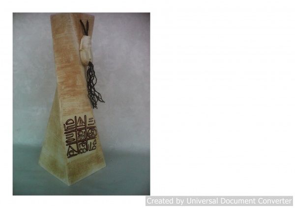 Ваза керамическая серая Эквилибриум бисквит 42 см