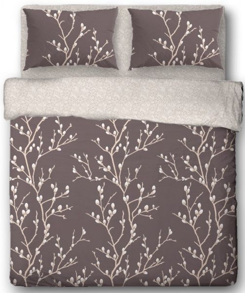 Комплект постельного белья Sakura 1.5 бежево-коричневый Ibodo 