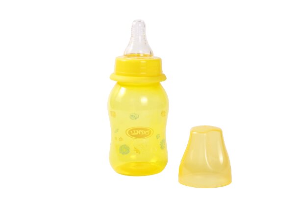 Пляшка Lindo вигнута з силіконовою соскою 125 мл LI 132