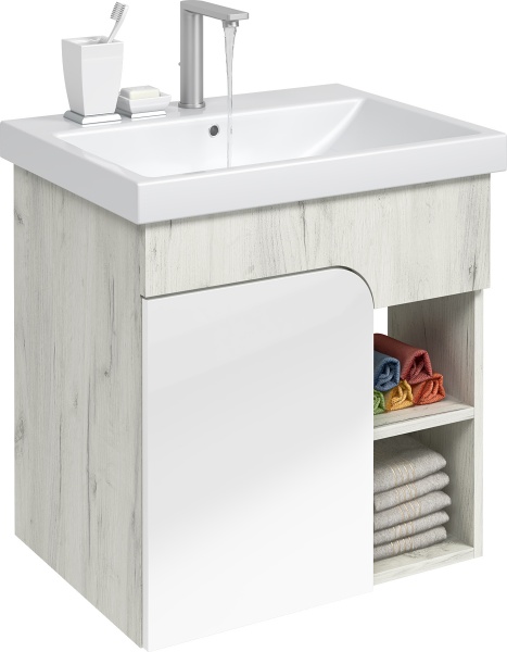 Тумба Water House Оніка 60 дуб крафт білий під умивальник Como 60