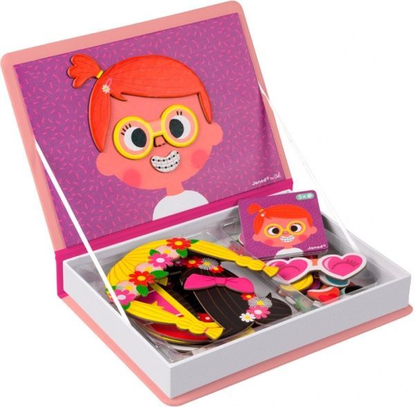 Игра настольная Janod Magneti'book Смешные лица (девочка) J02717