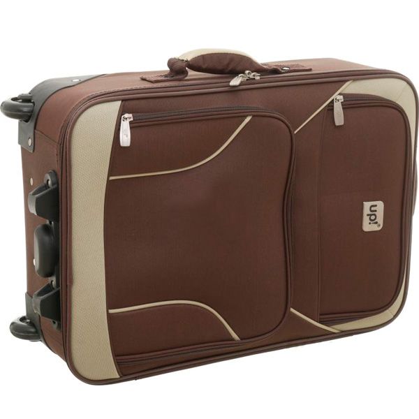 Валіза Underprice 1021NC коричнева з бежевою смужкою 51х35х17 см