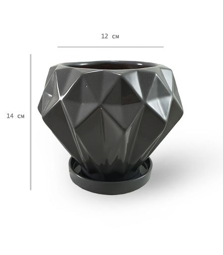 Горшок керамический Резон Блават круглый 1,2 л серый (Р283сір) 