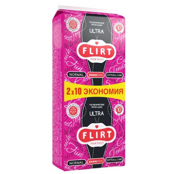 Прокладки гигиенические fantasy FLIRT ultra cotton&care Duo light 20 шт.