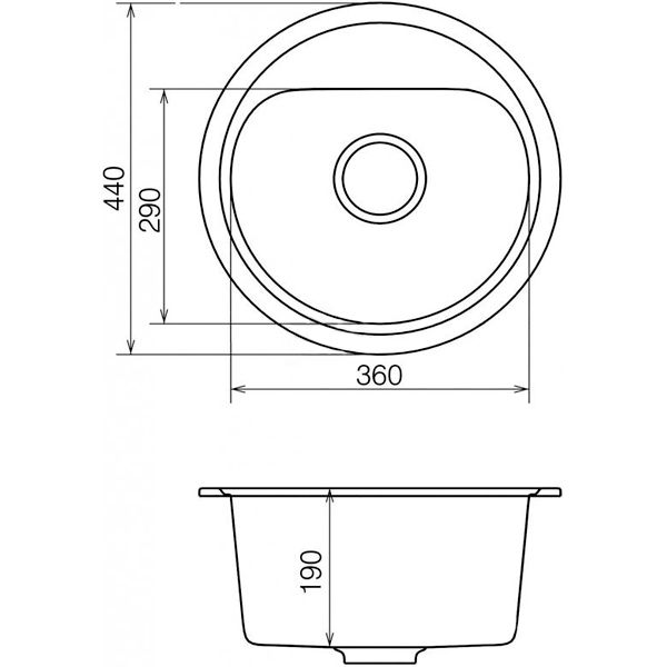 Мийка врізна Vankor Lira LMR 01.44 Black