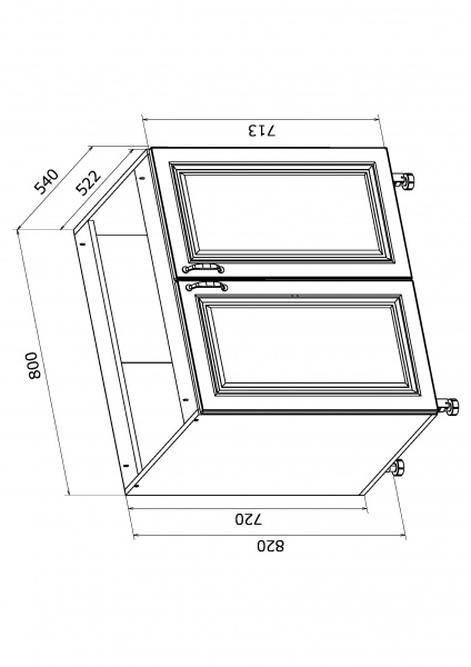 Тумба нижняя МС Глория Н 80х82х54 см белый/дуб артизан Грейд
