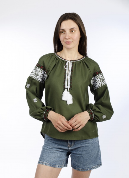 Вышиванка Эдельвика зеленый р. M 157-23/00 