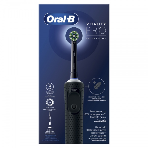 Електрична зубна щітка Oral-B Vitality Pro Protect X Clean Чорна (80367645)