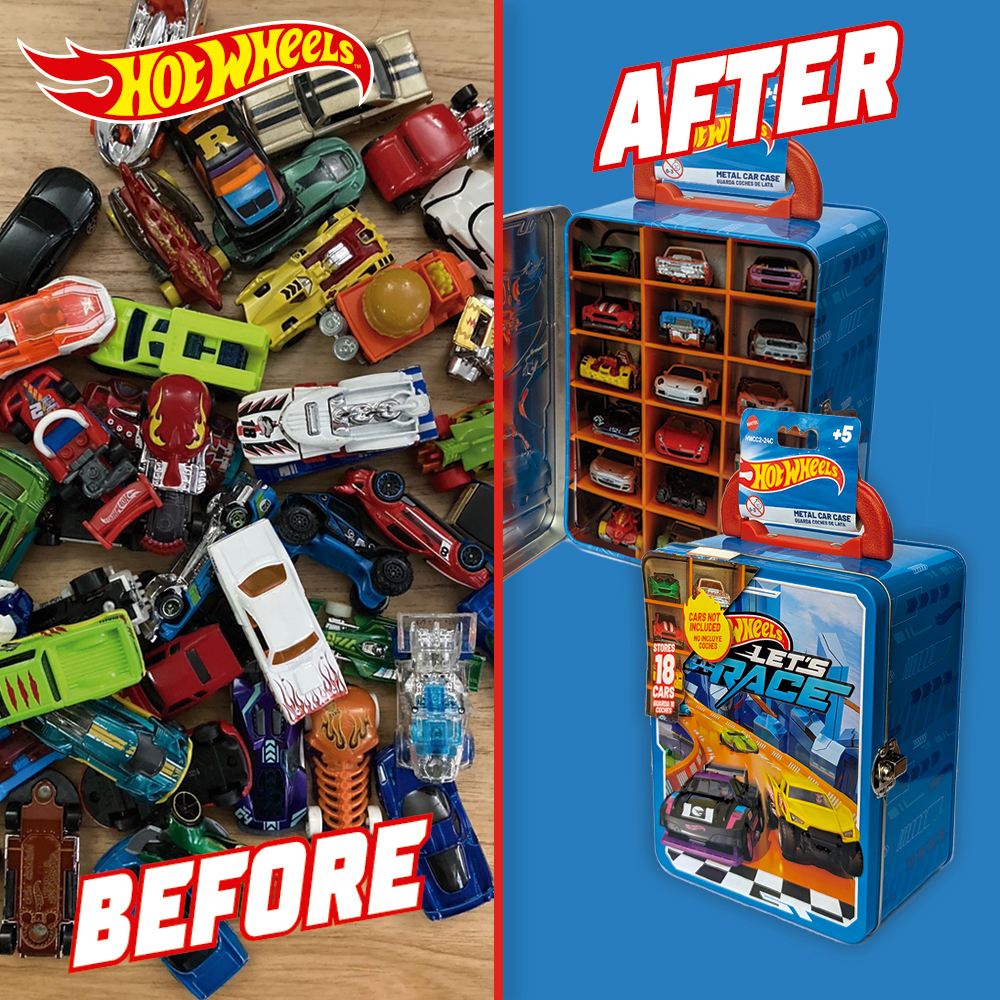 Контейнер Hot Wheels для 18 машинок (блакитний) HWCC2-24C